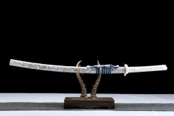 Azure Snow Silver Scale - Katana Forjada a Mao em Aco carbono 1045