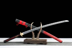 Alternative view of Falling Petals Snow - Katana Forjada a Mao em Aco carbono 1045