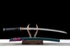 Alternative view of Azure Deep Gold - Katana Forjada a Mao em Aco carbono 1065