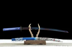 Alternative view of Frost Shadow - Katana Forjada a Mao em Aco carbono 1065