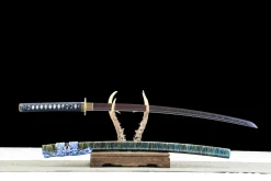 Alternative view of Flowing Light - Katana Forjada a Mao em Aco carbono