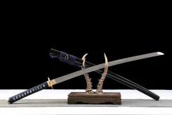 Alternative view of Azure Radiance - Katana Forjada a Mao em Aco Damasco