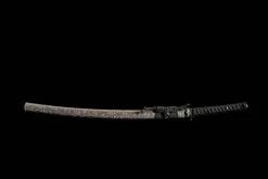 Alternative view of Dark Gold Shadow Break - Katana Forjada a Mao em Aco Damasco