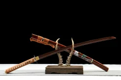 Alternative view of Ember Pattern - Katana Forjada a Mao em Aco Damasco