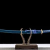Deep Sea Gold - Katana Forjada a Mao em Aco Damasco temperado argila