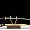 Plain Edge - Katana Forjada a Mao em Aco Damasco temperado argila