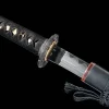 Soberano da Noite Escura - Katana Forjada a Mao em Aco Damasco temperado argila