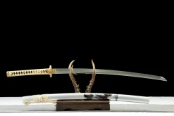 Alternative view of Silver Tide - Katana Forjada a Mao em Aco ferramenta T10