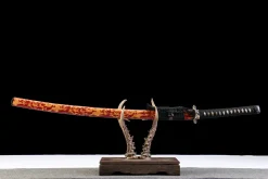 Golden Crimson Wave - Katana Forjada a Mao em Aco laminado Sanmai