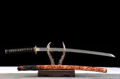 Alternative view of Golden Crimson Wave - Katana Forjada a Mao em Aco laminado Sanmai