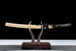 Escama Sem Fio - Wakizashi Forjada a Mao em Aco carbono 1065