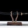 Leque Negro Dourado - Wakizashi Forjada a Mao em Aco carbono 1065